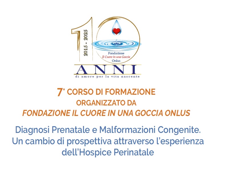 CORSO DI FORMAZIONE FONDAZIONE IL CUORE IN UNA GOCCIA 2025